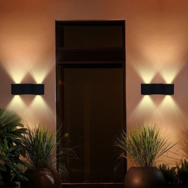 Outdoor Wall Lights 3000K Mains Powered, IP54 Waterproof Up Down Lights Outdoor, LED Outside Lights Exterior Sconce, Aluminum Garden Wall Lamp for Front Door, Garage, Porch, Patio AH00921L-EGYLUX - Image 2