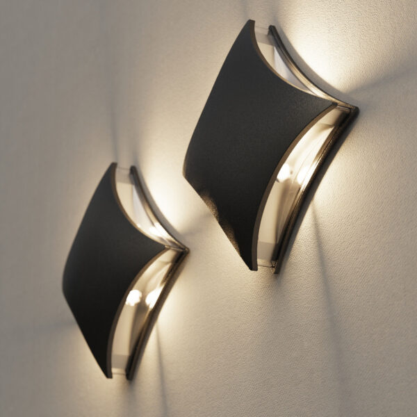 Elsewedy Wall Light 3000K Warm White Light Modern LED Outside Lights ,4W Metal Cover IP54 Waterproof  Aluminum Black Outdoor Lights for Side Door, Living Room, Bedroom, Garage B2190-ELSEWEDY