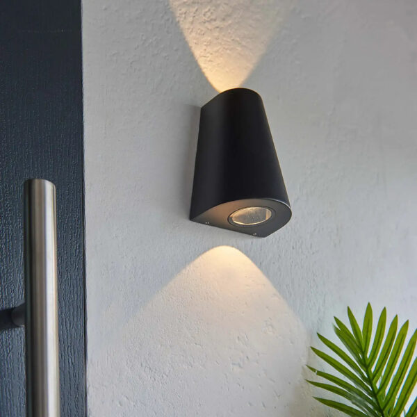 Outdoor Wall Lights Mains Powered, Up Down Outside Wall Lights IP65 Waterproof, Porch Light Front Door Lamp Modern Aluminum 3000K, Exterior LED Lighting Sconce Wall Mounted for House, Black B2277-ELSEWEDY - Image 5