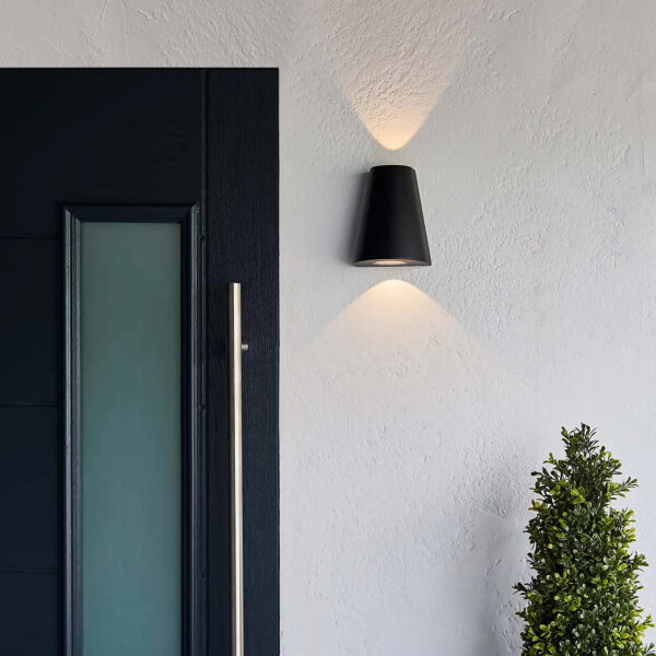 Outdoor Wall Lights Mains Powered, Up Down Outside Wall Lights IP65 Waterproof, Porch Light Front Door Lamp Modern Aluminum 3000K, Exterior LED Lighting Sconce Wall Mounted for House, Black B2277-ELSEWEDY - Image 4