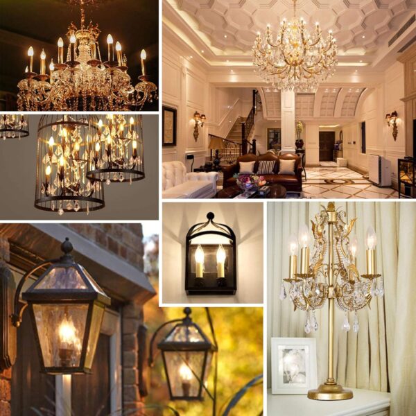 E14 LED Candle Bulbs, C35 6.5W LED Filament Bulbs 40W Incandescent Equivalent, White, Warm White, Amber C35-6.5W - Image 4