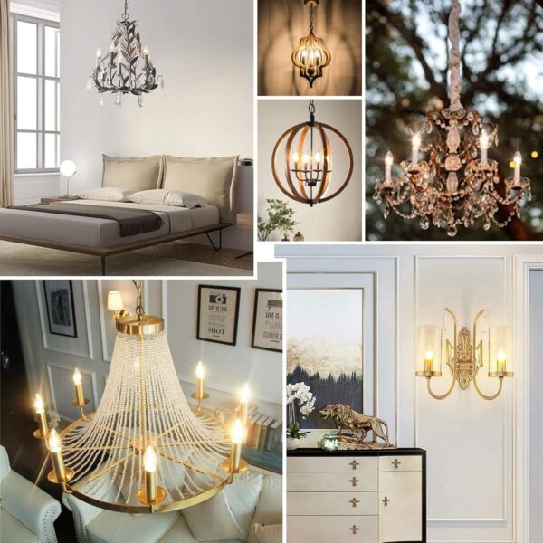 E14 LED Candle Bulbs, C35 6.5W LED Filament Bulbs 40W Incandescent Equivalent, White, Warm White, Amber C35-6.5W - Image 3