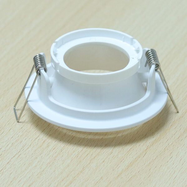Round White and Shiny White Moveable Recessed Spotlight Frame MR16 Fixture Aluminum Mounting Frame Recessed Spotlight Including GU10 Socket for LED, Halogen Ceiling Spot Recessed Lights Hole D-501-RD-WH+M.WH-ELSEWEDY - Image 2