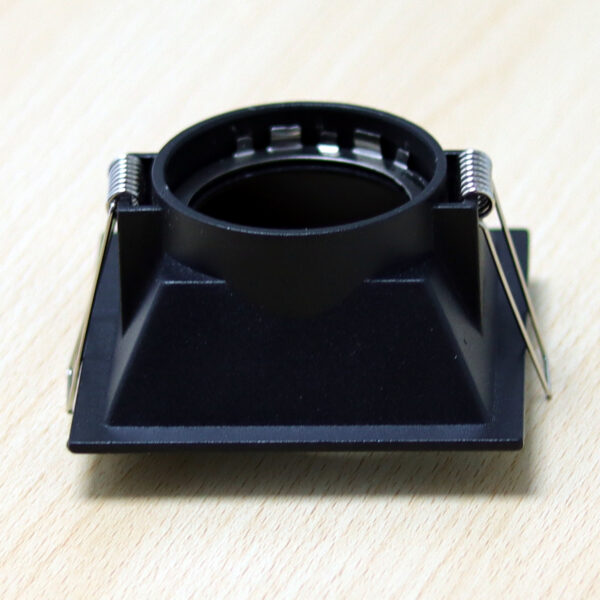 Square Black Matte Recessed Spotlight Frame MR16 Fixture Aluminum Mounting Frame Recessed Spotlight Including GU10 Socket for LED, Halogen Ceiling Spot Recessed Lights Hole D-502-SQ-BK-ELSEWEDY - Image 2