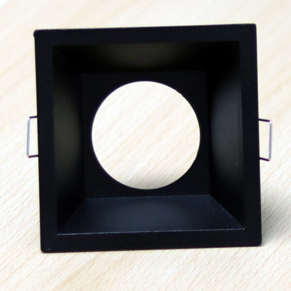 Square Black Matte Recessed Spotlight Frame MR16 Fixture Aluminum Mounting Frame Recessed Spotlight Including GU10 Socket for LED, Halogen Ceiling Spot Recessed Lights Hole D-502-SQ-BK-ELSEWEDY - Image 3