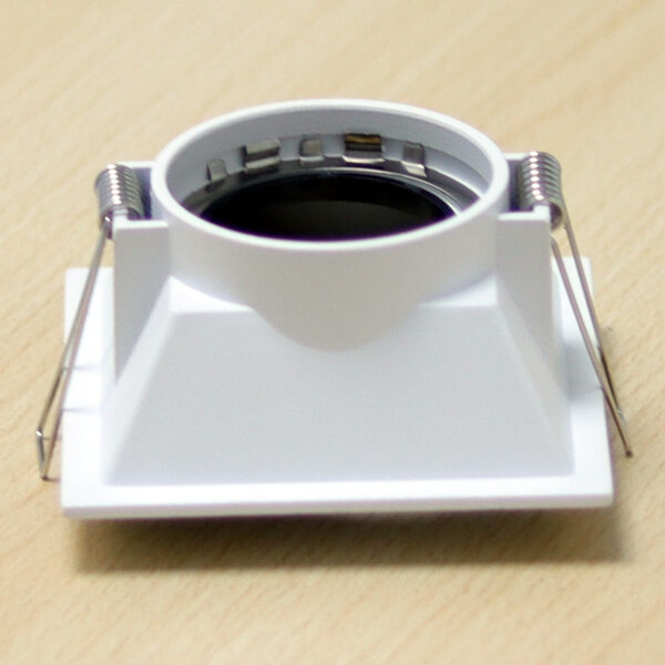 Square White and Dark Gray Matte Recessed Spotlight Frame MR16 Fixture Aluminum Mounting Frame Recessed Spotlight Including GU10 Socket for LED, Halogen Ceiling Spot Recessed Lights Hole D-502-SQ-WH+DKGRAY-ELSEWEDY - Image 2