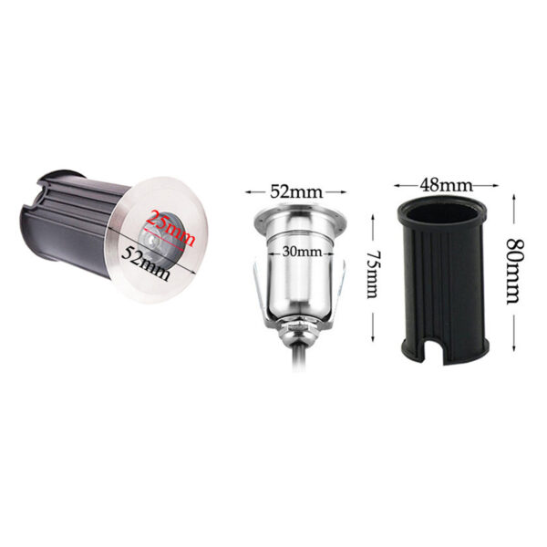 2W LED In Ground Lights Mains Powered Outdoor Underground Lights Buried Lights P67 Waterproof Low Voltage Landscape Lights for Garden, Patio, Step, Pathway, Driveway D4075-2W-ELSEWEDY - Image 3