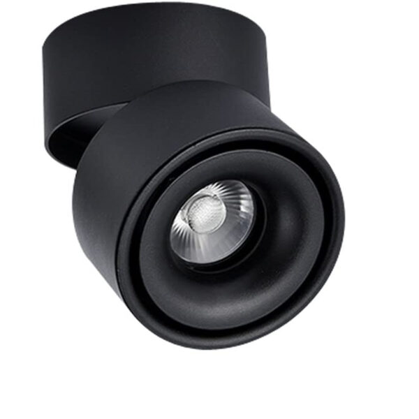Ceiling Spotlight - 360°Adjustable Indoor Surface Mounted 12W COB Lighting -Warm White Light 3000K Ceiling Downlight-Wall Swivel Lamp DL-12-3K-BK - Image 3