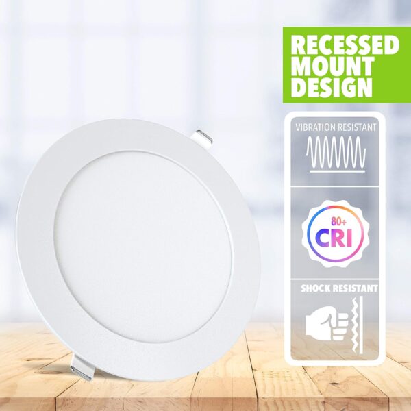 LED Panel Ceiling Light Round Recessed 6500K 24watts Egylux EGYECO24 - Image 2