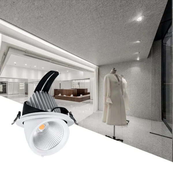 High Color Rendering 20W 6000K Clothing Store Led Spotlights, Adjustable COB Trunk Lights, Storefront Recessed Ceiling Lights, Commercial Shop Lamps Elsewedy ES-0119 - Image 3