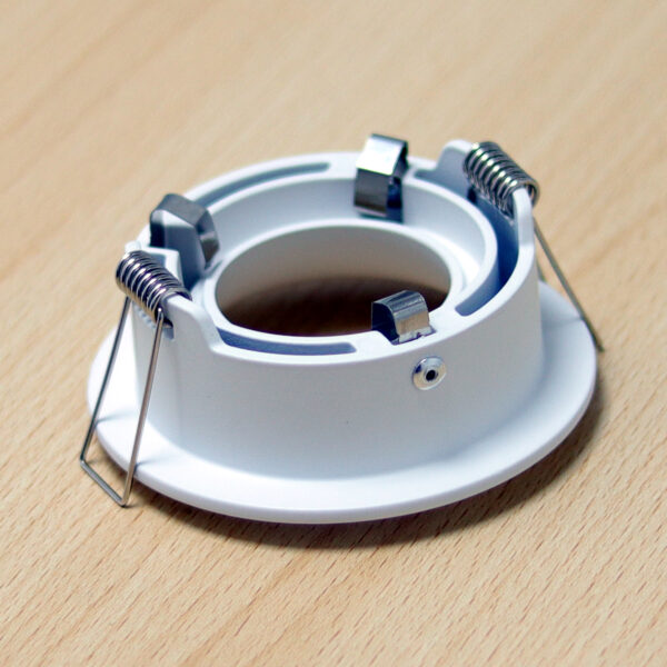 Round White Matte Anti-Glare Recessed Spotlight Frame MR16 Fixture Aluminum Mounting Frame Recessed Spotlight Including GU10 Socket for LED, Halogen Ceiling Spot Recessed Lights Hole H-201-RD-WH-ELSEWEDY - Image 2