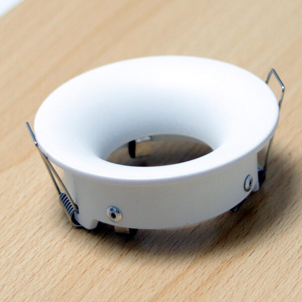 Round White Matte Anti-Glare Recessed Spotlight Frame MR16 Fixture Aluminum Mounting Frame Recessed Spotlight Including GU10 Socket for LED, Halogen Ceiling Spot Recessed Lights Hole H-201-RD-WH-ELSEWEDY
