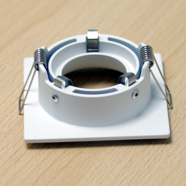 Square White Matt Anti-Glare Recessed Spotlight Frame MR16 Fixture Aluminum Mounting Frame Recessed Spotlight Including GU10 Socket for LED, Halogen Ceiling Spot Recessed Lights Hole H-201-SQ-WH-ELSEWEDY - Image 2