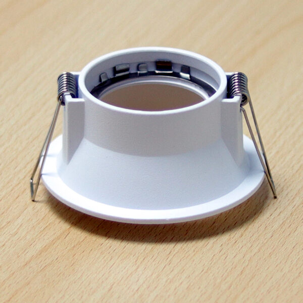 Round White Matte Recessed Spotlight Frame MR16 Fixture Aluminum Mounting Frame Recessed Spotlight Including GU10 Socket for LED, Halogen Ceiling Spot Recessed Lights Hole Color H-501-RD-WH-ELSEWEDY - Image 2