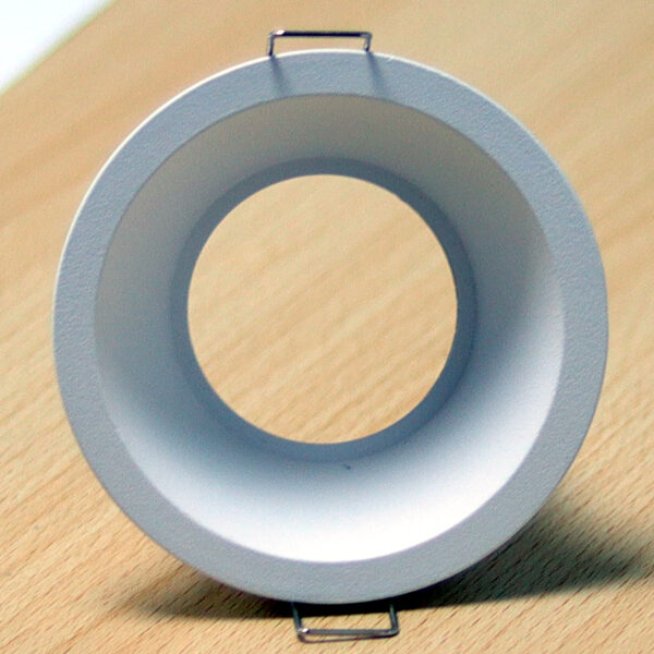 Round White Matte Recessed Spotlight Frame MR16 Fixture Aluminum Mounting Frame Recessed Spotlight Including GU10 Socket for LED, Halogen Ceiling Spot Recessed Lights Hole Color H-501-RD-WH-ELSEWEDY - Image 3