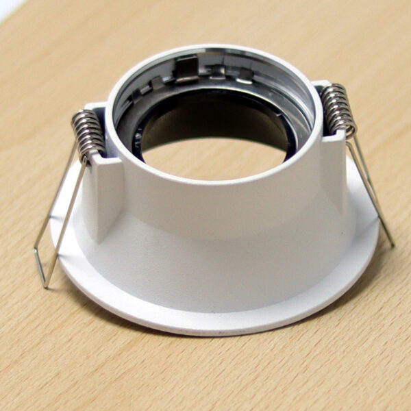 Round White and Gray Matte Recessed Spotlight Frame MR16 Fixture Aluminum Mounting Frame Recessed Spotlight Including GU10 Socket for LED, Halogen Ceiling Spot Recessed Lights Hole Color H-501-RD-WH+DKGRAY-ELSEWEDY - Image 2