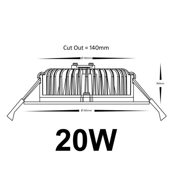 Recessed ceiling downlight 7w/ 10w/ 20w/ 30w, LED Spot Lights, Recessed Downlight Indoor Concentrating Ceiling Lamp 3000K/4000K/6000K Integrated Panel Lighting KTV Background Wall Decorative CRI 85 AC IP65-DOWNLIGHT - Image 15