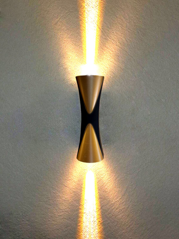 6W LED Outdoor Wall Lamps, Black & Gold up and Down Porch Lights Waterproof IP65 for Outdoor Wall Light, 3000K Outside Lighting for Garage, Front Door K-23108-BK-GD-ELSEWEDY - Image 2