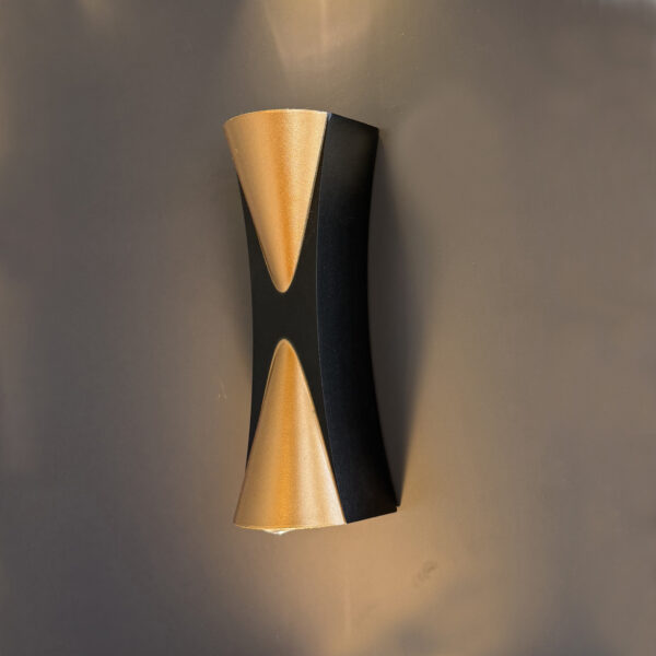 6W LED Outdoor Wall Lamps, Black & Gold up and Down Porch Lights Waterproof IP65 for Outdoor Wall Light, 3000K Outside Lighting for Garage, Front Door K-23108-BK-GD-ELSEWEDY