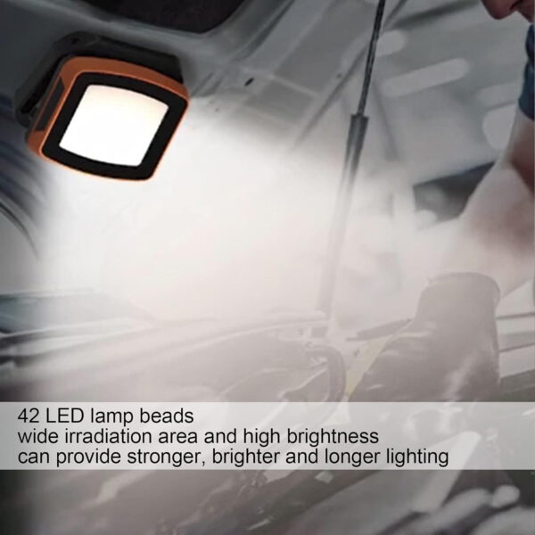 Light Source USB Compact Rechargeable Portable IP65 4000K/ 6000K | Magnetic Adjustable Bracket & 360° Hanging Hook | 3 Brightness Modes 400-800lm & SOS Flash Mode KS-WL-65R - Image 5
