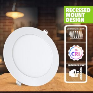 Elsewedy Ceiling Light Led 18W Round Slim Panel White & Warm White Light Modern Recessed Ceiling light 3000K/6000K 80-100Lm for Living Room Dinning Room Study Balcony Corridor