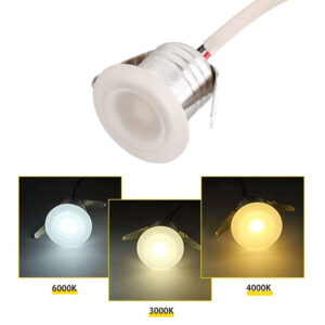 1 Watt LED Recessed Ceiling Light, Mini Recessed Spot Light, Round Shape Professional Recessed Lighting Trims in Ground Well Light for Indoor Cabinets, Display Cabinets, Storage Rooms (Warm White Light) 3000K Round with diffuser LM-04-Elsewedy