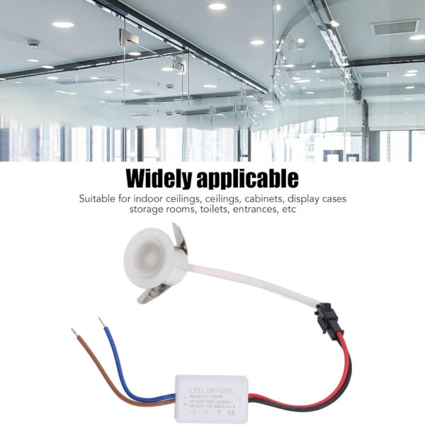 1 Watt LED Recessed Ceiling Light, Mini Recessed Spot Light, Round Shape Professional Recessed Lighting Trims in Ground Well Light for Indoor Cabinets, Display Cabinets, Storage Rooms (Warm White Light) 3000K Round with diffuser LM-04-Elsewedy - Image 5