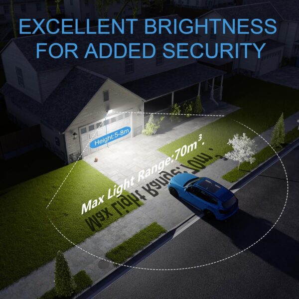 100W LED Flood Light Outdoor, IP67 Waterproof Security Light, 3000K Warm white - 6500K Daylight White Flood Lights for Backyard, Garden, Garage, Playground - Image 5