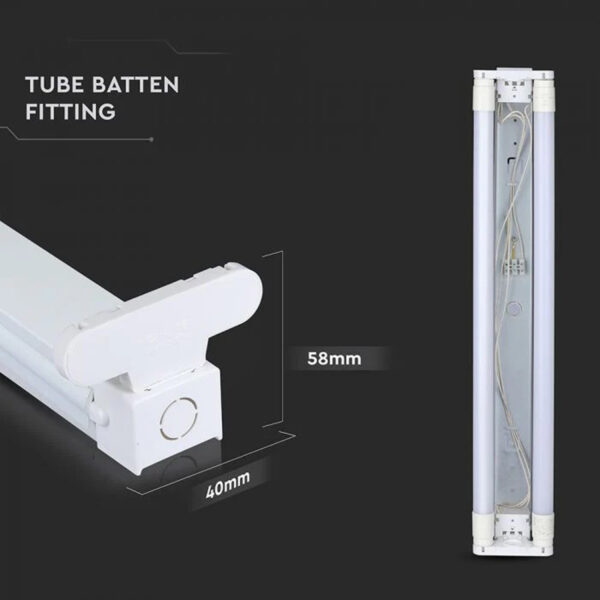 4 FT T8 LED Tube Rod Light Bracket Batten Fitting Single, Double Elsewedy - Image 3