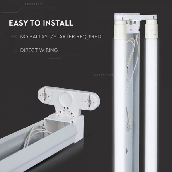 4 FT T8 LED Tube Rod Light Bracket Batten Fitting Single, Double Elsewedy - Image 4