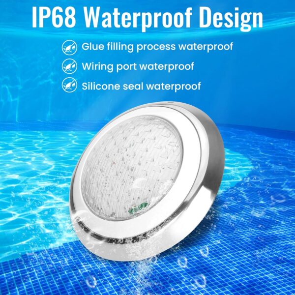 Elsewedy Ø30cm Submersible Led Light, 12V 18W Color Change Led Pool Light Pond Light Underwater Light 3000K and RGB for Inground Pool IP68 Waterproof UW7718 - Image 2