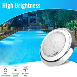 Elsewedy Ø30cm Submersible Led Light, 12V 18W Color Change Led Pool Light Pond Light Underwater Light 3000K and RGB for Inground Pool IP68 Waterproof UW7718