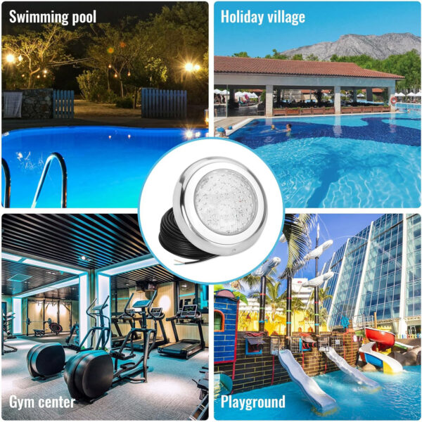 Elsewedy Ø30cm Submersible Led Light, 12V 18W Color Change Led Pool Light Pond Light Underwater Light 3000K and RGB for Inground Pool IP68 Waterproof UW7718 - Image 5