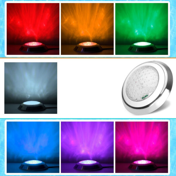 Elsewedy Ø30cm Submersible Led Light, 12V 18W Color Change Led Pool Light Pond Light Underwater Light 3000K and RGB for Inground Pool IP68 Waterproof UW7718 - Image 6