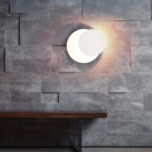 Modern Wall Sconce 29W Outdoor Wall Light, White Light Fixture Versatile Style Wall Lantern for Courtyard/Yard 3000K Warm Lights Round White Outdoor Wall Light X089105-Elsewedy